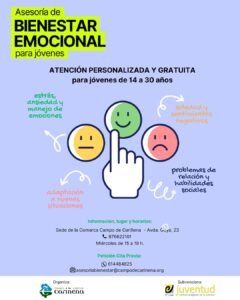 Cartel del programa de Bienestar Emocional para jóvenes
